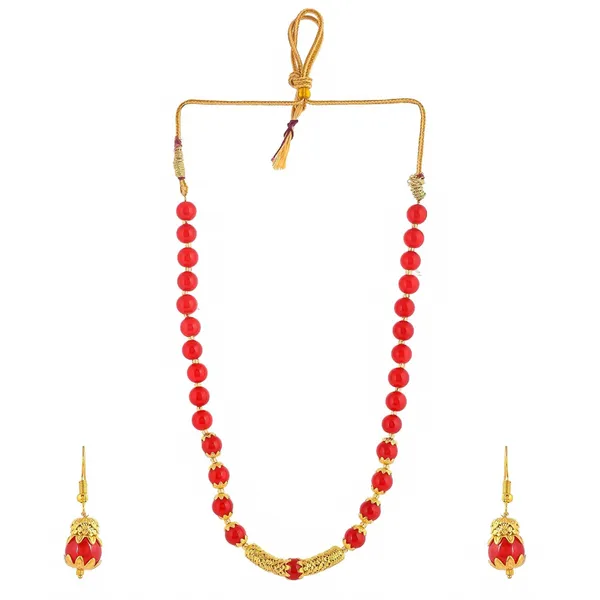 Red_Sapphire_Shine_Round_Beads_Ethnic_Gold_Line_Necklace_With_Earring_Set_|_Gemstone_Jewellery_Set_For_Women_And_Girls