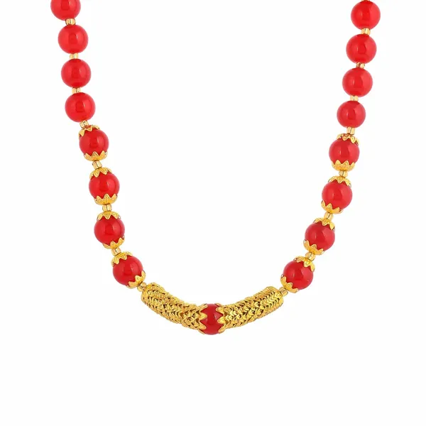 Red_Sapphire_Shine_Round_Beads_Ethnic_Gold_Line_Necklace_With_Earring_Set_|_Gemstone_Jewellery_Set_For_Women_And_Girls
