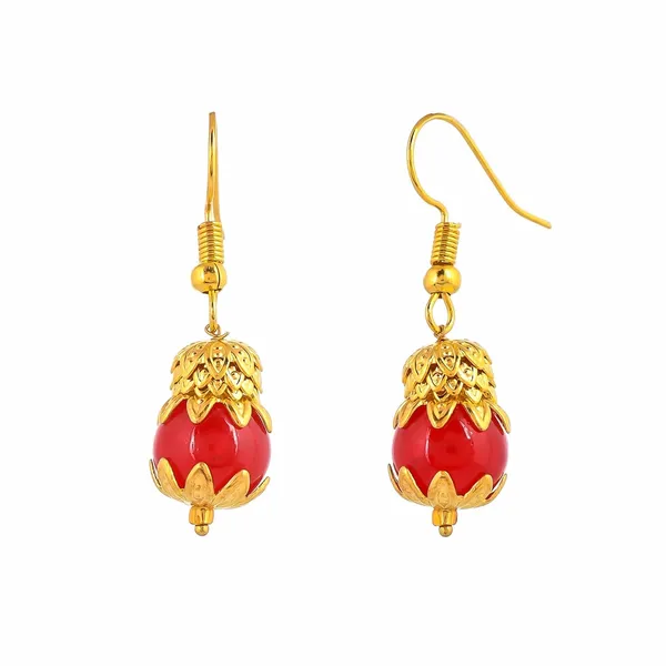 Red_Sapphire_Shine_Round_Beads_Ethnic_Gold_Line_Necklace_With_Earring_Set_|_Gemstone_Jewellery_Set_For_Women_And_Girls