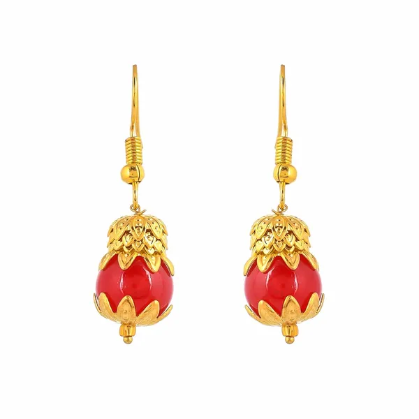 Red_Sapphire_Shine_Round_Beads_Ethnic_Gold_Line_Necklace_With_Earring_Set_|_Gemstone_Jewellery_Set_For_Women_And_Girls