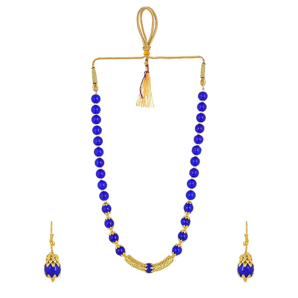 Blue_Sapphire_Shine_Round_Beads_Ethnic_Gold_Line_Necklace_With_Earring_Set_|_Gemstone_Jewellery_Set_For_Women_And_Girls