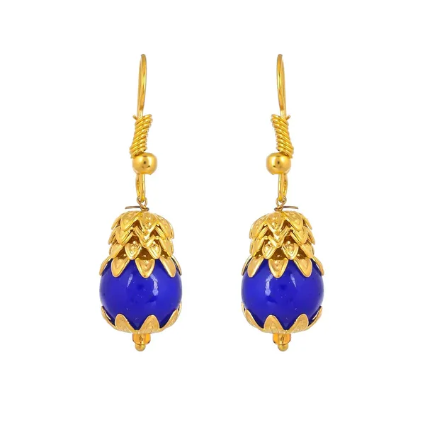 Blue_Sapphire_Shine_Round_Beads_Ethnic_Gold_Line_Necklace_With_Earring_Set_|_Gemstone_Jewellery_Set_For_Women_And_Girls