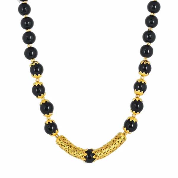 Black_Onyx_Shine_Round_Beads_Ethnic_Gold_Line_Necklace_With_Earring_Set_|_Gemstone_Jewellery_Set_For_Women_And_Girls