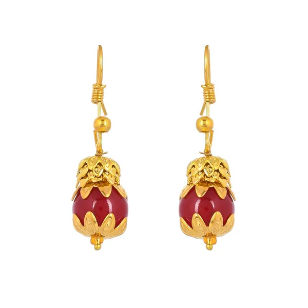Gold_Shine_Round_Beads_Ethnic_Gold_Line_Necklace_With_Earring_Set_|_Gemstone_Jewellery_Set_For_Women_And_Girls