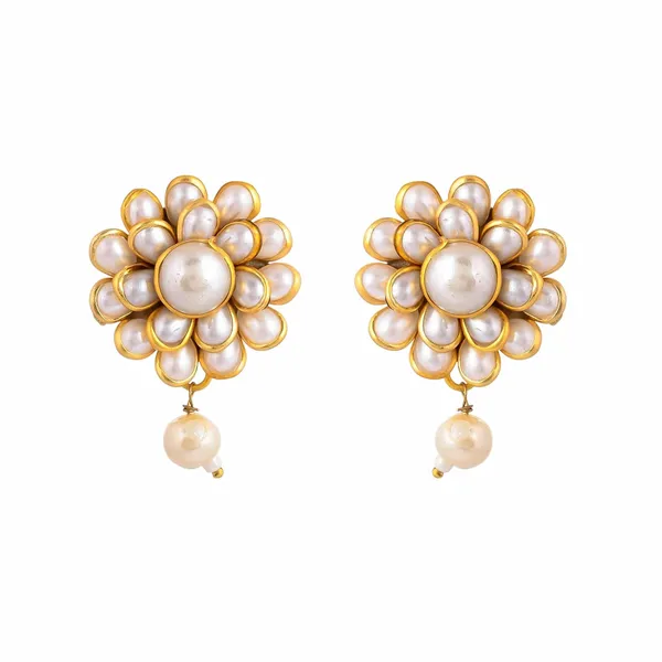 Gold_Plated_Flower_Design_Stud_Earring_For_Women_&_Girl_|_Light_Weight_Fashion_Jewelry