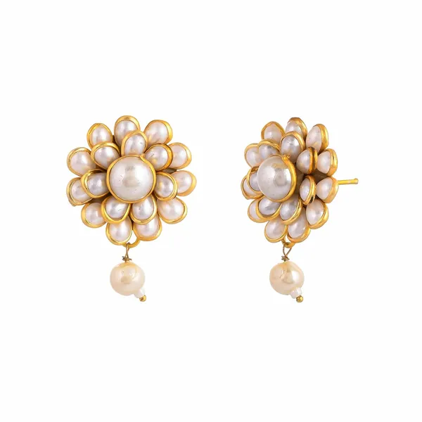 Gold_Plated_Flower_Design_Stud_Earring_For_Women_&_Girl_|_Light_Weight_Fashion_Jewelry
