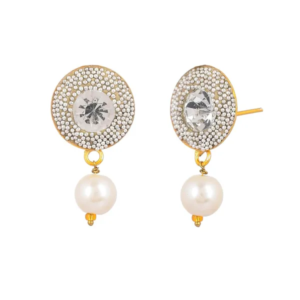 White_Pearl_Shine_Beads_Round_Shape_Necklace_With_Earring_Set_|_Gemstone_Jewellery_Set_For_Women_And_Girls