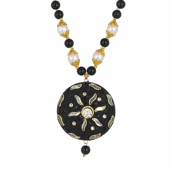 Black_Onyx__Beads_Necklace_With_Earring_Set_For_Women_|_Gemstone_Jewellery_Set_For_All_Occasion