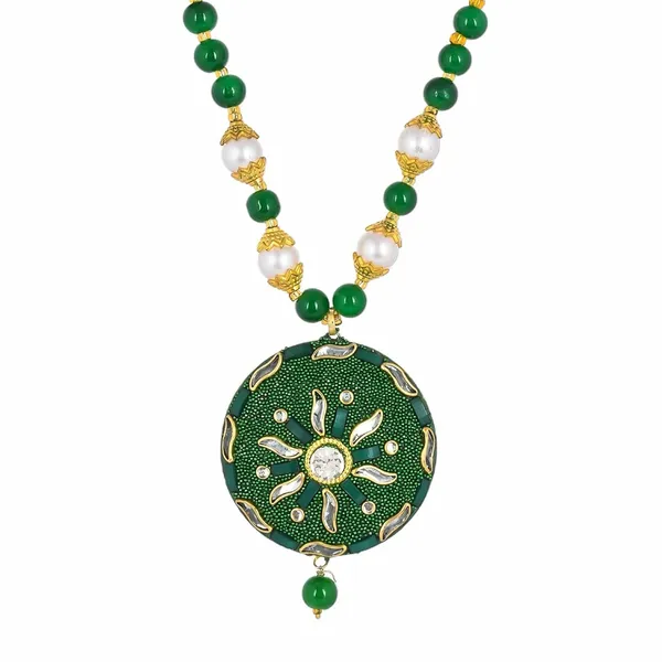 Emerald_Shine_Beads_Round_Shape_Necklace_With_Earring_Set_|_Gemstone_Jewellery_Set_For_Women_And_Girls
