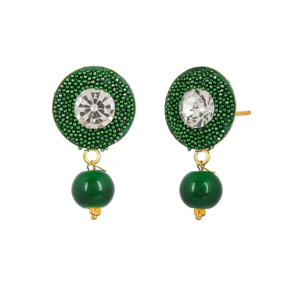 Emerald_Shine_Beads_Round_Shape_Necklace_With_Earring_Set_|_Gemstone_Jewellery_Set_For_Women_And_Girls