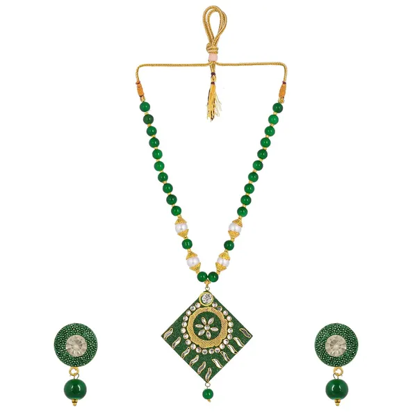 Emerald_Shine_Beads_Square_Necklace_With_Earring_Set_|_Gemstone_Jewellery_Set_For_Women_And_Girls