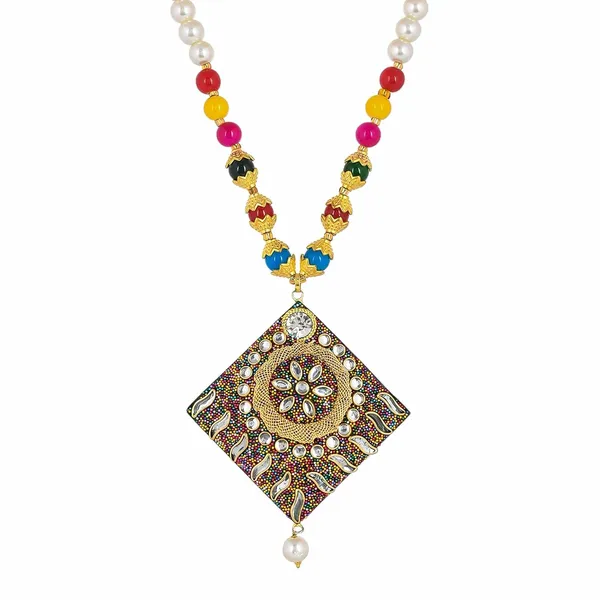 White_Pearl_Shine_Beads_Square_Necklace_With_Earring_Set_|_Gemstone_Jewellery_Set_For_Women_And_Girls