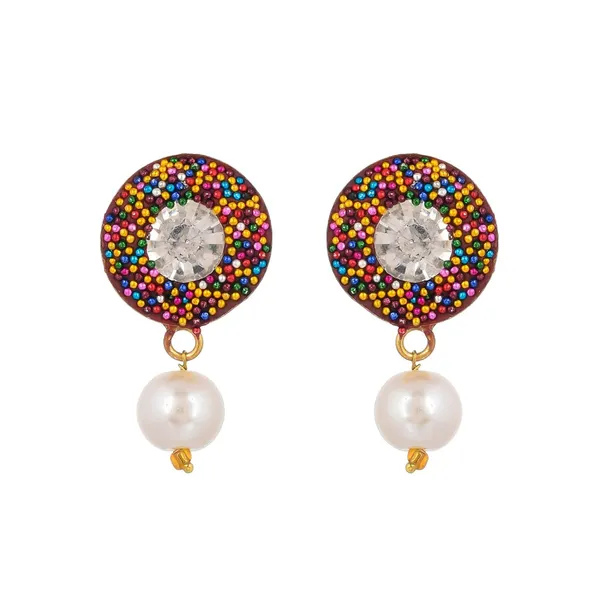 Multicolor_Shine_Beads_Round_Shape_Necklace_With_Earring_Set_|_Gemstone_Jewellery_Set_For_Women_And_Girls