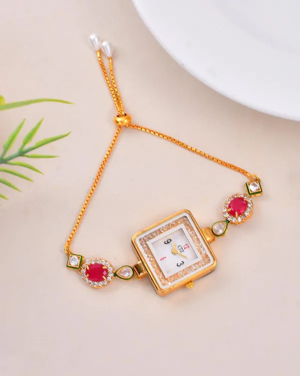 Gold_Wrist_Watch_For_Women_With_Gemstone_|_Stylish_Watch_With_Adjustable_Strip