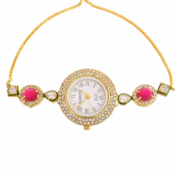 Gold_Wrist_Watch_For_Women_With_Gemstone_|_Stylish_Watch_With_Adjustable_Strip