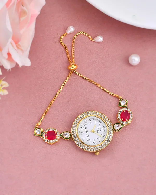 Gold_Wrist_Watch_For_Women_With_Gemstone_|_Stylish_Watch_With_Adjustable_Strip