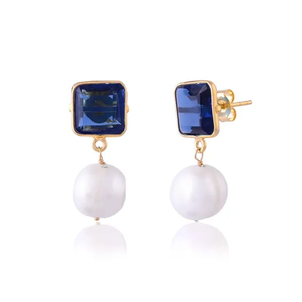 Blue_Square_Sapphire_Pearl_Earrings_For_Women_&_Girl_|_Light_Weight_Fashion_Jewellery