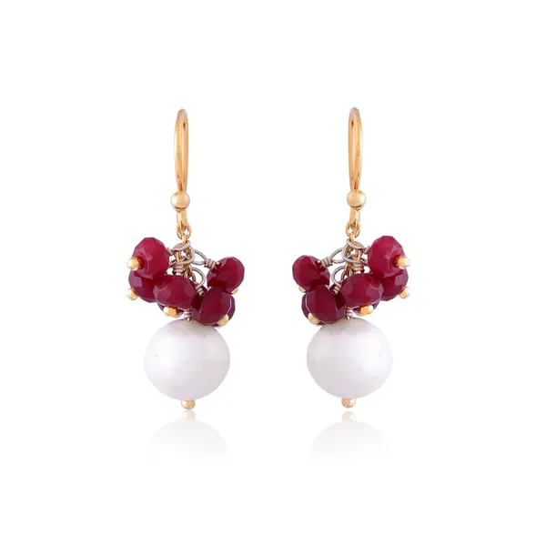 Tiny_Garnet_Ear_Wire_Earrings_For_Women_&_Girl_|_Light_Weight_Fashion_Jewellery
