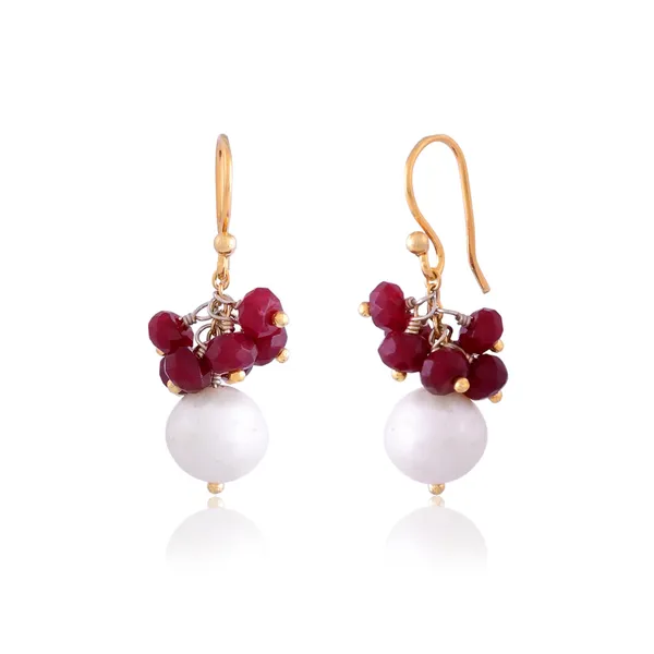 Tiny_Garnet_Ear_Wire_Earrings_For_Women_&_Girl_|_Light_Weight_Fashion_Jewellery