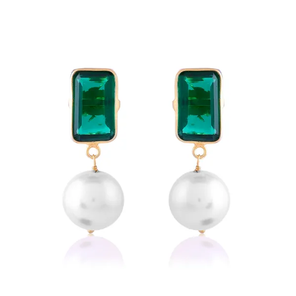 Green_Emerald_Pearl_Earrings_For_Women_&_Girl_|_Light_Weight_Fashion_Jewellery
