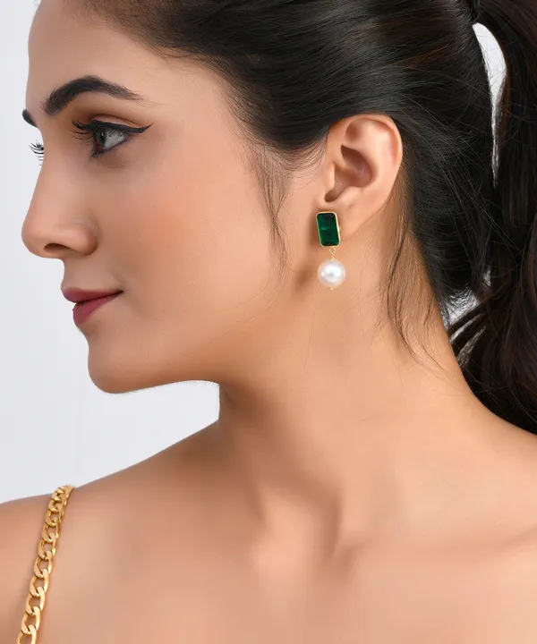 Green_Emerald_Pearl_Earrings_For_Women_&_Girl_|_Light_Weight_Fashion_Jewellery