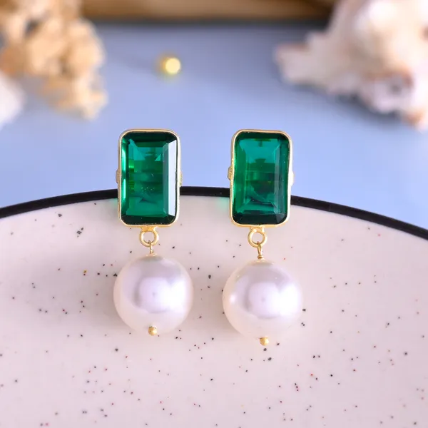 Green_Emerald_Pearl_Earrings_For_Women_&_Girl_|_Light_Weight_Fashion_Jewellery
