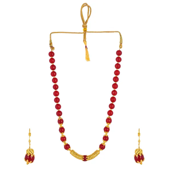 Light_Blue_Sapphire_Shine_Round_Beads_Ethnic_Gold_Line_Necklace_With_Earring_Set_|_Gemstone_Jewellery_Set_For_Women_And_Girls