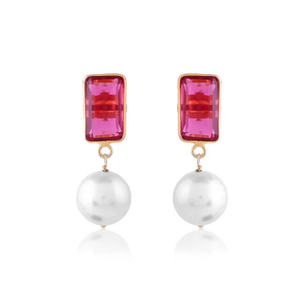 Red_Rectangle_Ruby_Pearl_Earrings_For_Women_&_Girl_|_Light_Weight_Fashion_Jewellery