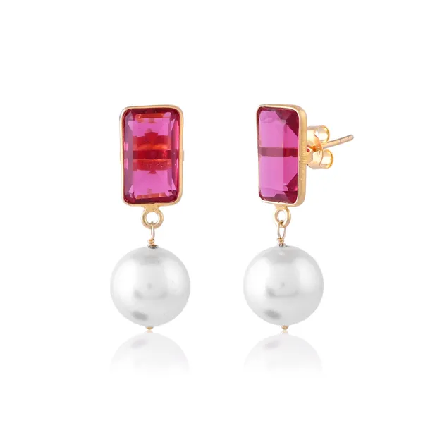 Red_Rectangle_Ruby_Pearl_Earrings_For_Women_&_Girl_|_Light_Weight_Fashion_Jewellery