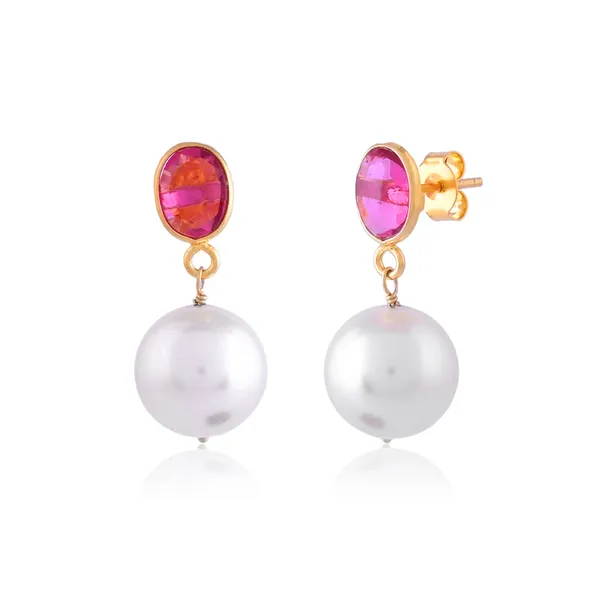 Ruby_And_Pearl_Earrings_For_Women_&_Girl_|_Light_Weight_Fashion_Jewellery