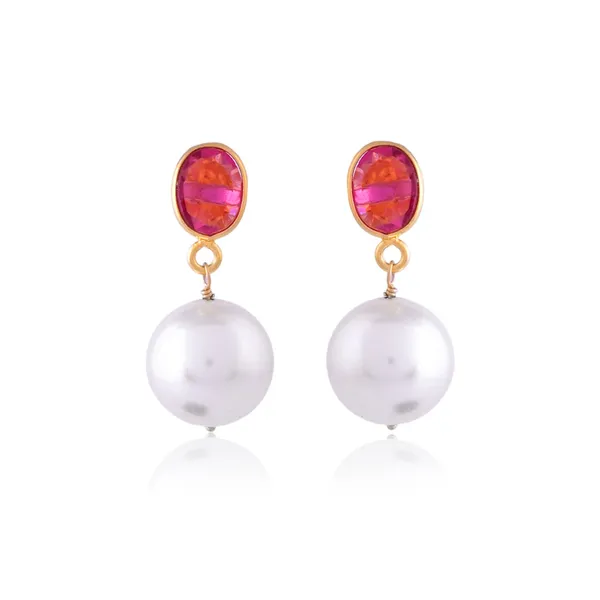 Ruby_And_Pearl_Earrings_For_Women_&_Girl_|_Light_Weight_Fashion_Jewellery