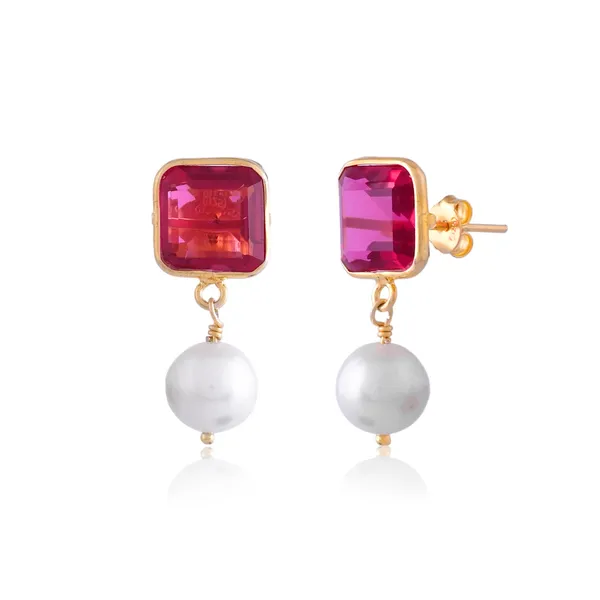 Red_Square_Ruby_Pearl_Earrings_For_Women_&_Girl_|_Light_Weight_Fashion_Jewellery