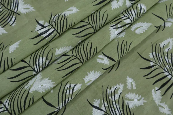 Green_Cotton_Traditional_Floral_Hand_Block_Print_Unstiched_Material_For_Men's_Kurta_Shirts_&_Women's_Kurti_and_Other_Dress_Material