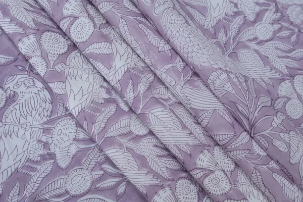 Lilac_Cotton_Traditional_Floral_Hand_Block_Print_Unstiched_Material_For_Men's_Kurta_Shirts_&_Women's_Kurti_and_Other_Dress_Material