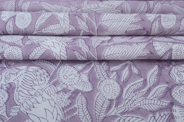 Lilac_Cotton_Traditional_Floral_Hand_Block_Print_Unstiched_Material_For_Men's_Kurta_Shirts_&_Women's_Kurti_and_Other_Dress_Material