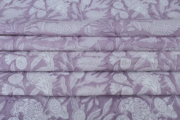 Lilac_Cotton_Traditional_Floral_Hand_Block_Print_Unstiched_Material_For_Men's_Kurta_Shirts_&_Women's_Kurti_and_Other_Dress_Material