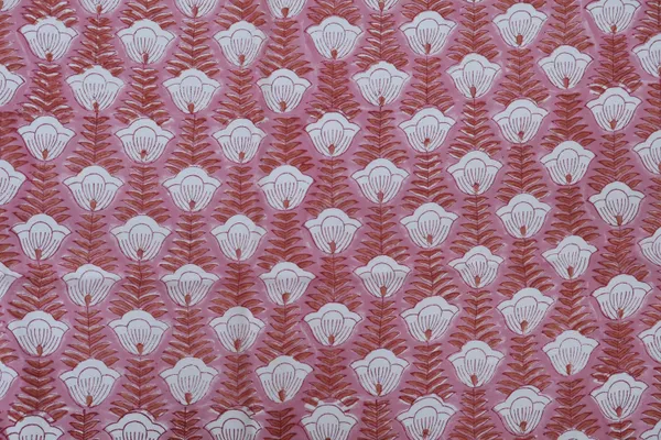 Pink_Cotton_Traditional_Floral_Hand_Block_Print_Unstiched_Material_For_Men's_Kurta_Shirts_&_Women's_Kurti_and_Other_Dress_Material