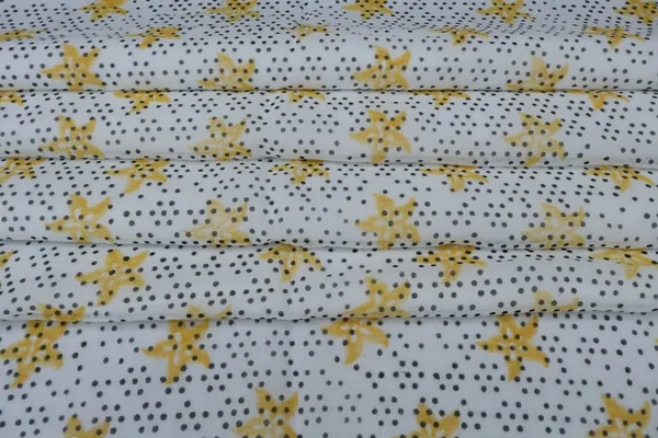 Yellow_Cotton_Traditional_Floral_Hand_Block_Print_Unstiched_Material_For_Men's_Kurta_Shirts_&_Women's_Kurti_and_Other_Dress_Material