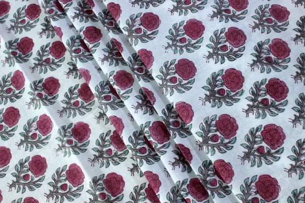 Pink_Cotton_Traditional_Floral_Hand_Block_Print_Unstiched_Material_For_Men's_Kurta_Shirts_&_Women's_Kurti_and_Other_Dress_Material|1098