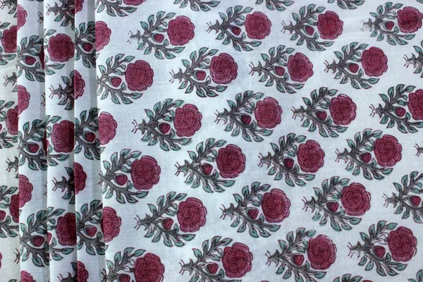 Pink_Cotton_Traditional_Floral_Hand_Block_Print_Unstiched_Material_For_Men's_Kurta_Shirts_&_Women's_Kurti_and_Other_Dress_Material|1098