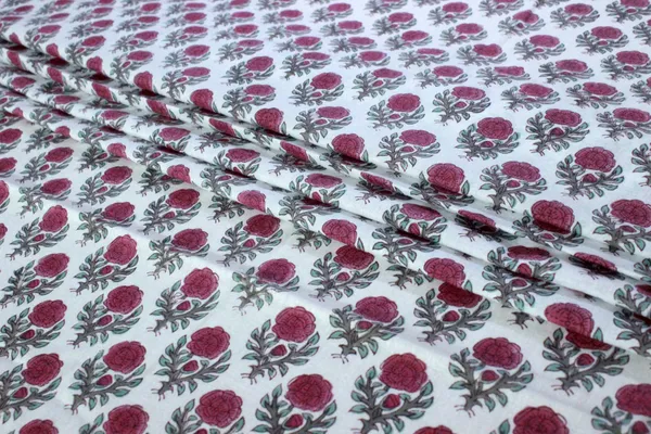 Pink_Cotton_Traditional_Floral_Hand_Block_Print_Unstiched_Material_For_Men's_Kurta_Shirts_&_Women's_Kurti_and_Other_Dress_Material|1098