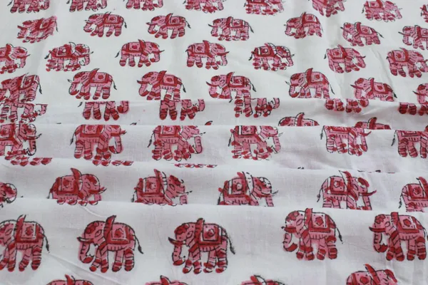 Pink_Cotton_Traditional_Floral_Hand_Block_Print_Unstiched_Material_For_Men's_Kurta_Shirts_&_Women's_Kurti_and_Other_Dress_Material