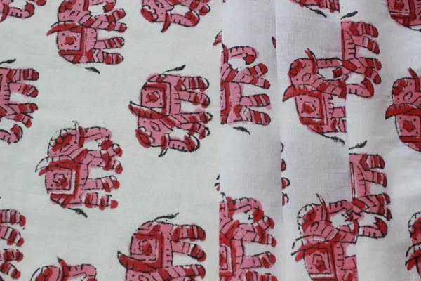 Pink_Cotton_Traditional_Floral_Hand_Block_Print_Unstiched_Material_For_Men's_Kurta_Shirts_&_Women's_Kurti_and_Other_Dress_Material