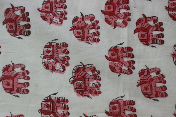 Pink_Cotton_Traditional_Floral_Hand_Block_Print_Unstiched_Material_For_Men's_Kurta_Shirts_&_Women's_Kurti_and_Other_Dress_Material