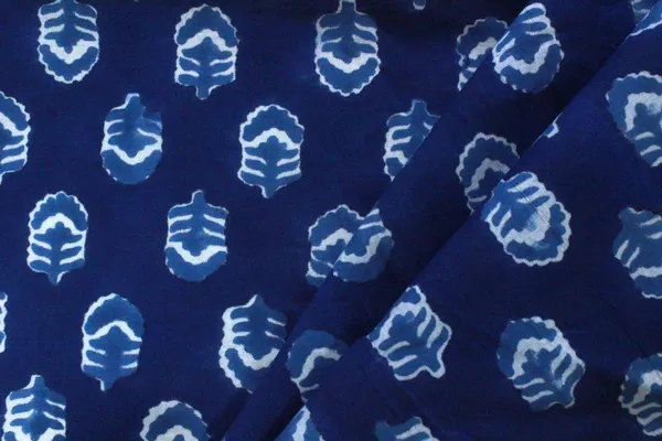 Blue_Cotton_Traditional_Floral_Hand_Block_Print_Unstiched_Material_For_Men's_Kurta_Shirts_&_Women's_Kurti_and_Other_Dress_Material|1144