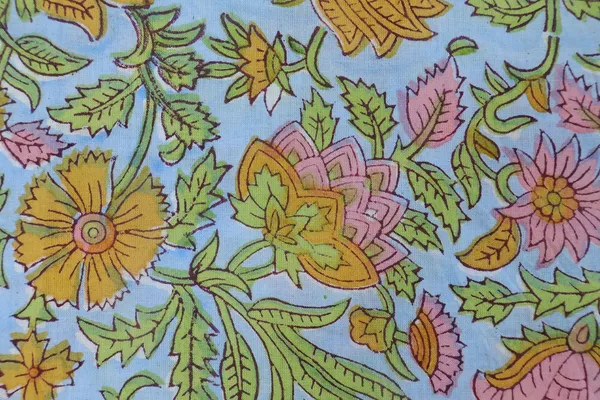 Pink_Cotton_Traditional_Floral_Hand_Block_Print_Unstiched_Material_For_Men's_Kurta_Shirts_&_Women's_Kurti_and_Other_Dress_Material