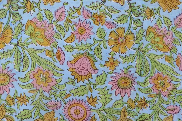 Pink_Cotton_Traditional_Floral_Hand_Block_Print_Unstiched_Material_For_Men's_Kurta_Shirts_&_Women's_Kurti_and_Other_Dress_Material