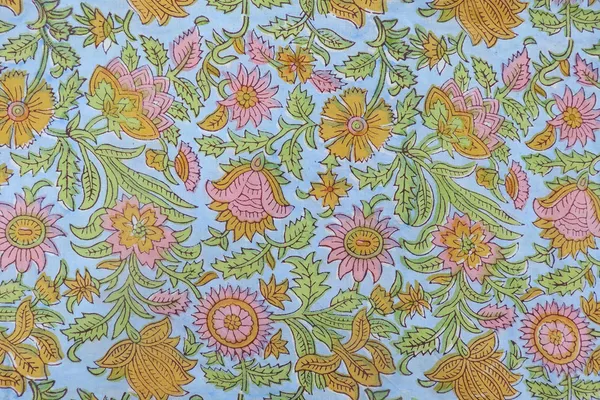 Pink_Cotton_Traditional_Floral_Hand_Block_Print_Unstiched_Material_For_Men's_Kurta_Shirts_&_Women's_Kurti_and_Other_Dress_Material