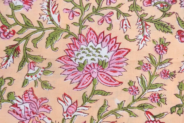 Yellow_Cotton_Traditional_Floral_Hand_Block_Print_Unstiched_Material_For_Men's_Kurta_Shirts_&_Women's_Kurti_and_Other_Dress_Material