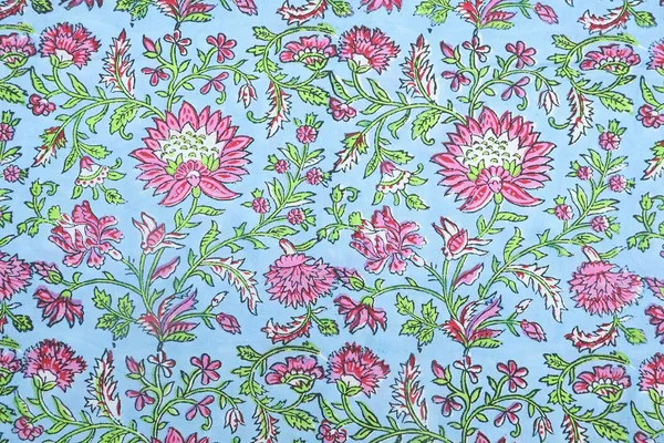 Pink_Cotton_Traditional_Floral_Hand_Block_Print_Unstiched_Material_For_Men's_Kurta_Shirts_&_Women's_Kurti_and_Other_Dress_Material